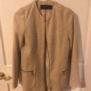 Zara light cream long jacket size M